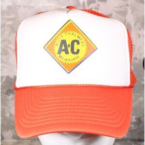 VTG Allis Chalmers AC Foam Mesh Trucker Hat Orange Rope Cap Snapback Nissun